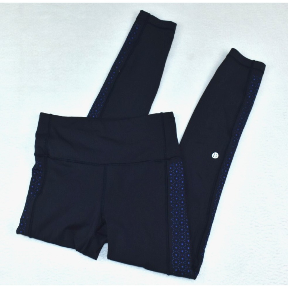 Lululemon Colour Me Quick Women's Leggings Size 4 Navy Blue Nulux 7/8 Tight 25"